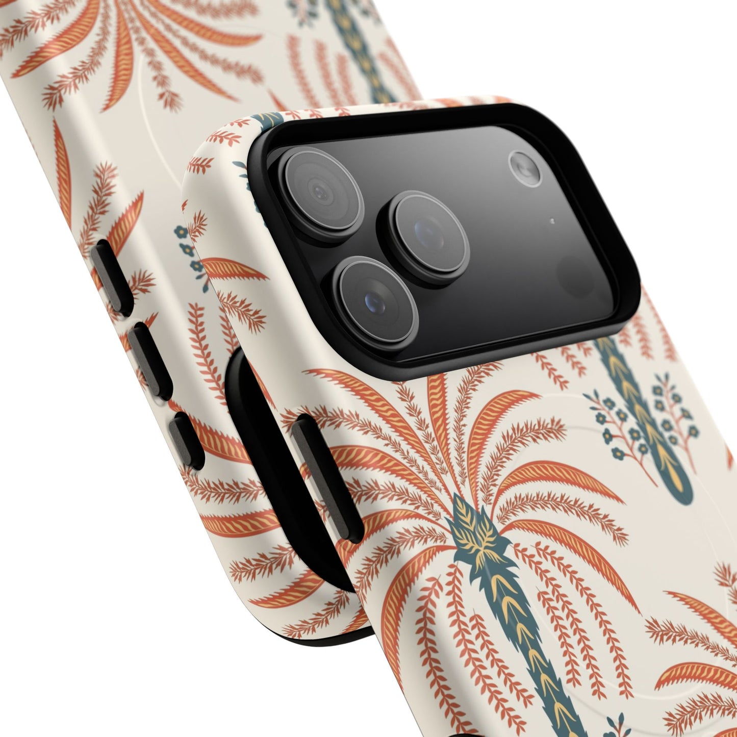 Palm Pattern Tough Magnetic Phone Case — Retro Tropical iPhone Cover