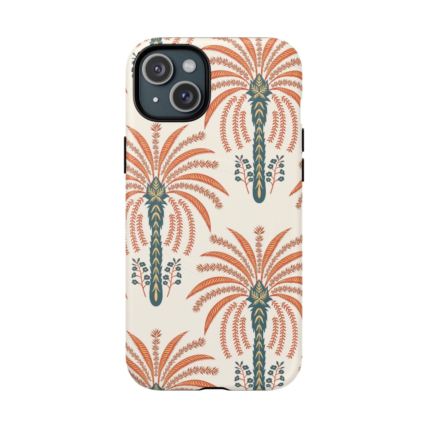 Palm Pattern Tough Magnetic Phone Case — Retro Tropical iPhone Cover