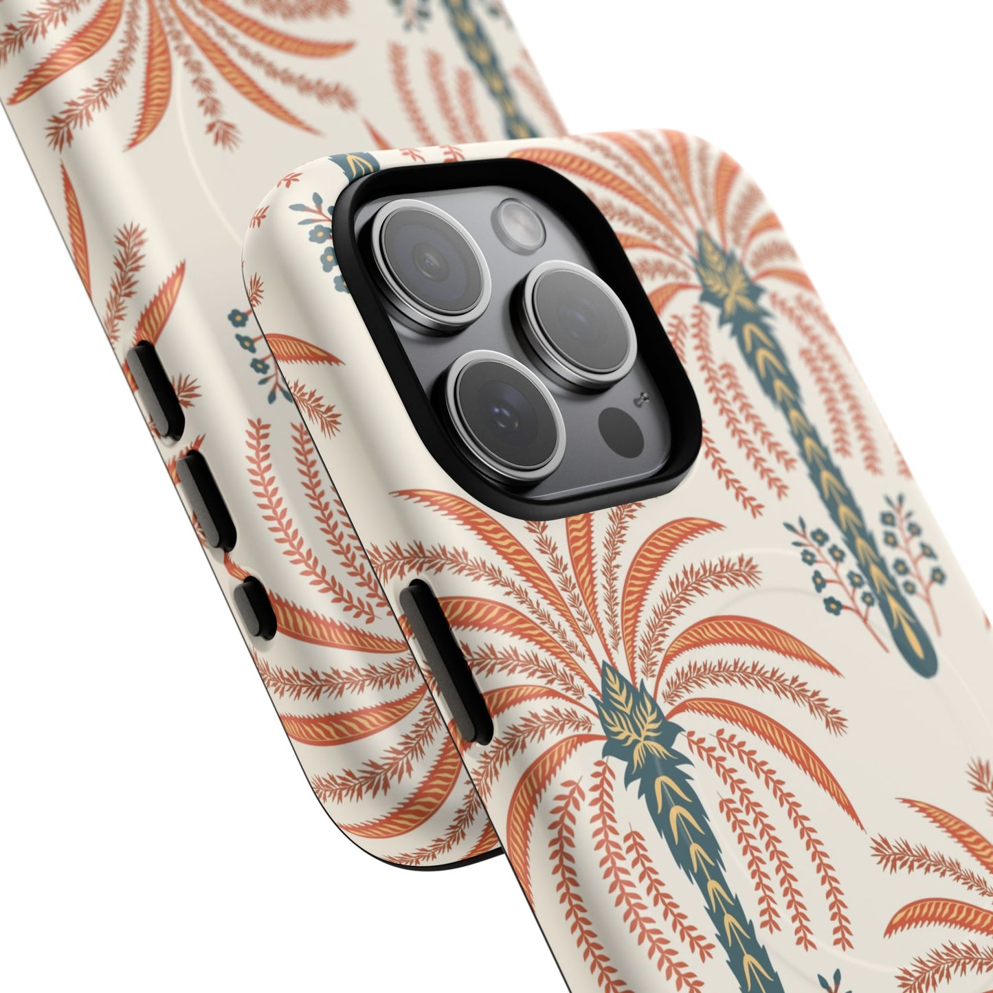 Palm Pattern Tough Magnetic Phone Case — Retro Tropical iPhone Cover