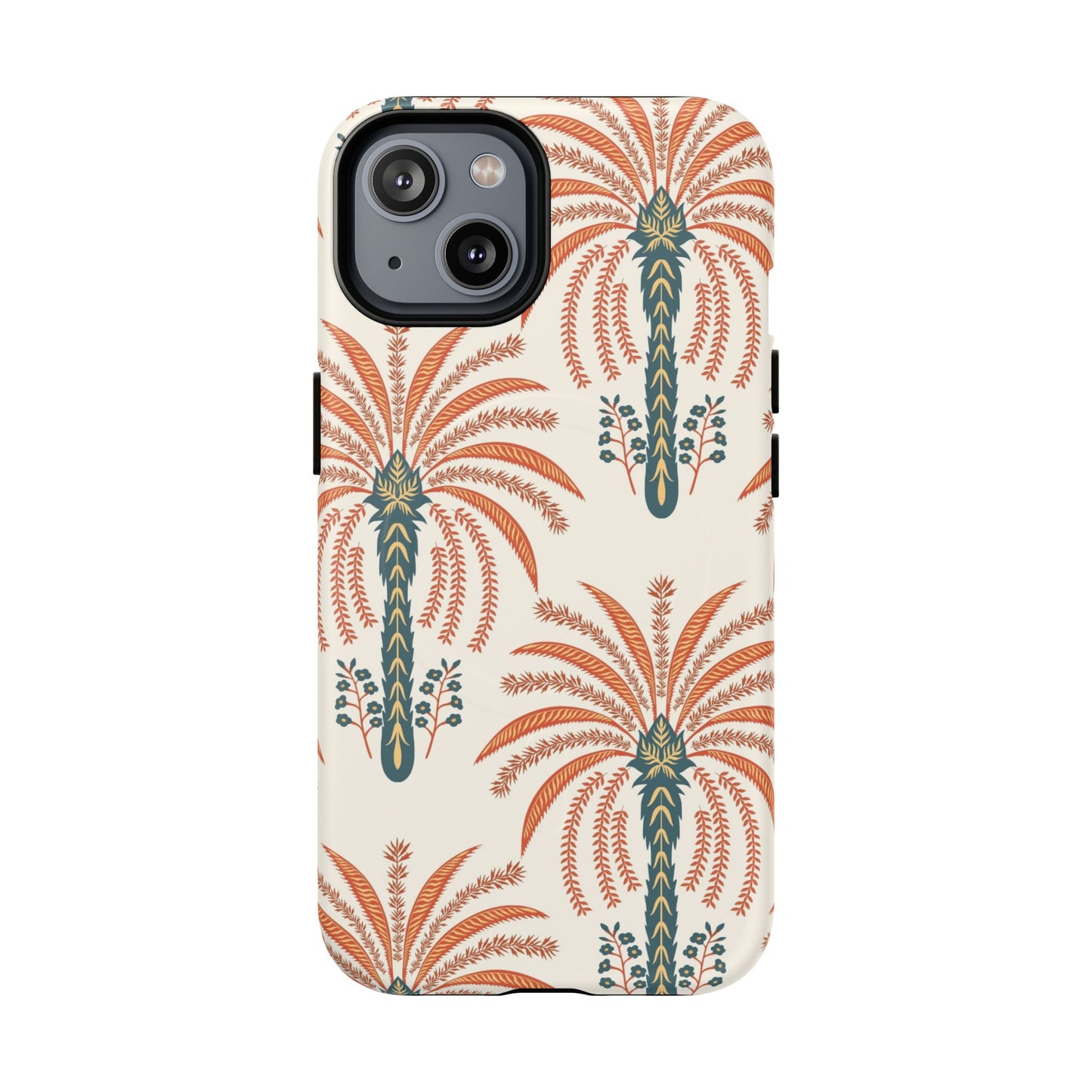 Palm Pattern Tough Magnetic Phone Case — Retro Tropical iPhone Cover