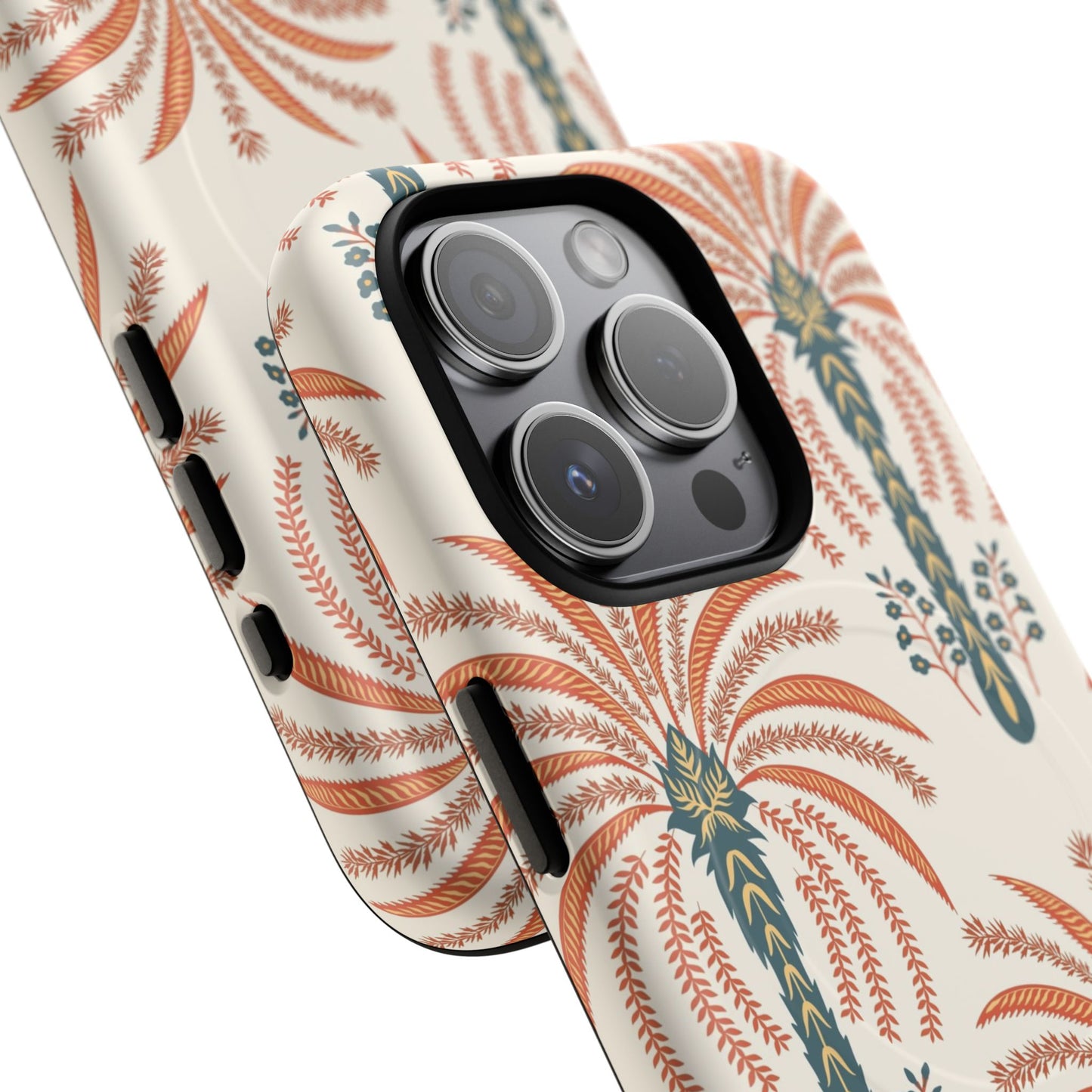 Palm Pattern Tough Magnetic Phone Case — Retro Tropical iPhone Cover