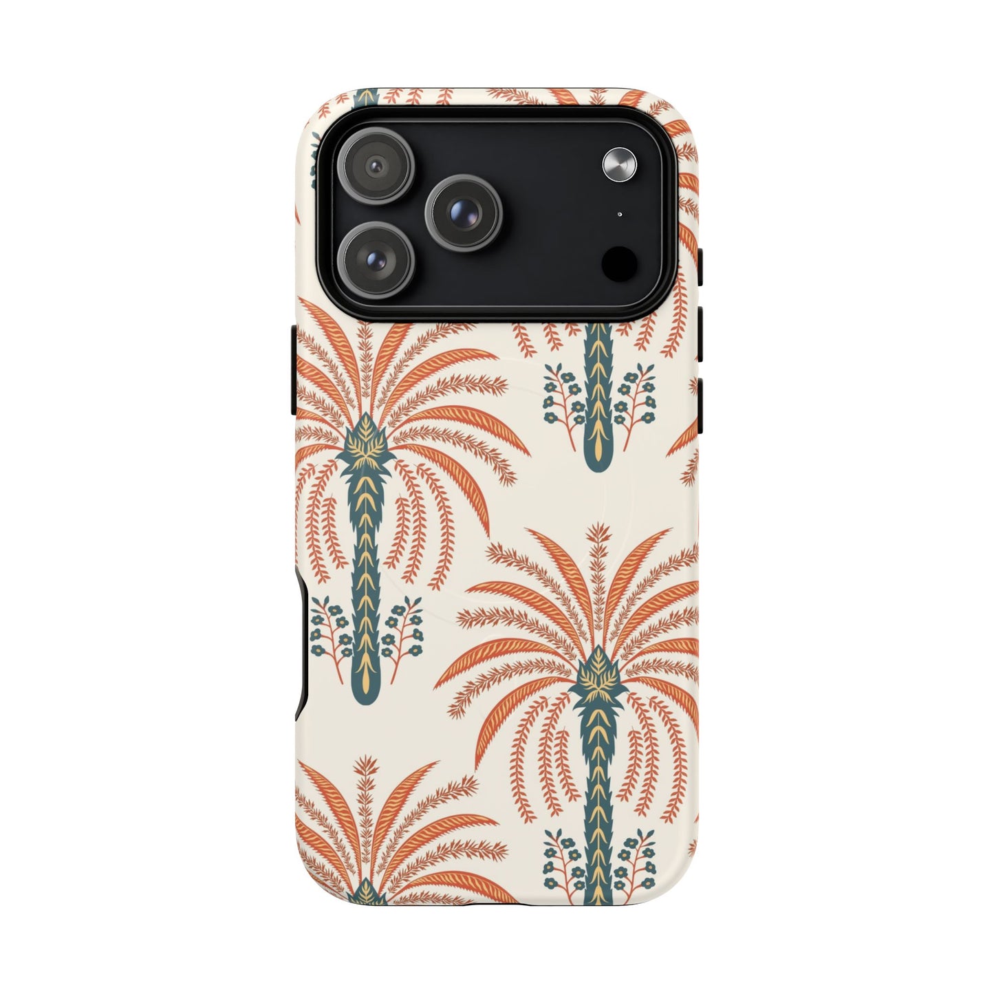 Palm Pattern Tough Magnetic Phone Case — Retro Tropical iPhone Cover