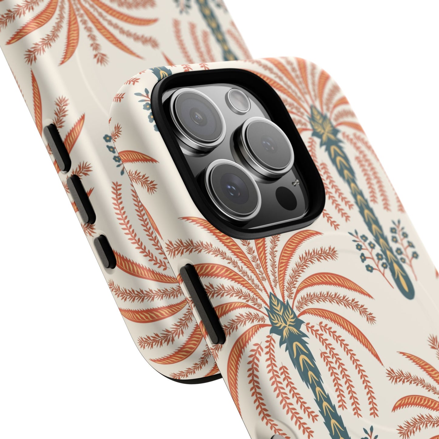 Palm Pattern Tough Magnetic Phone Case — Retro Tropical iPhone Cover