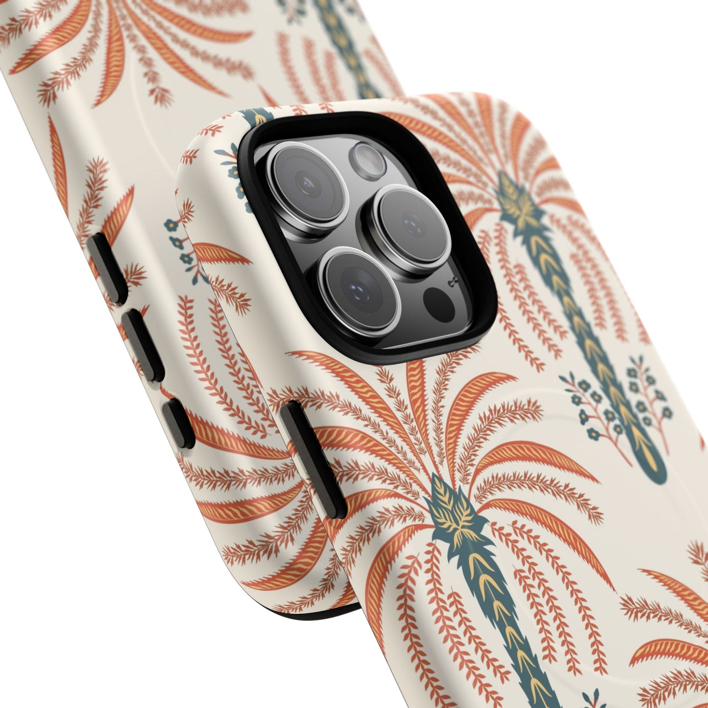 Palm Pattern Tough Magnetic Phone Case — Retro Tropical iPhone Cover
