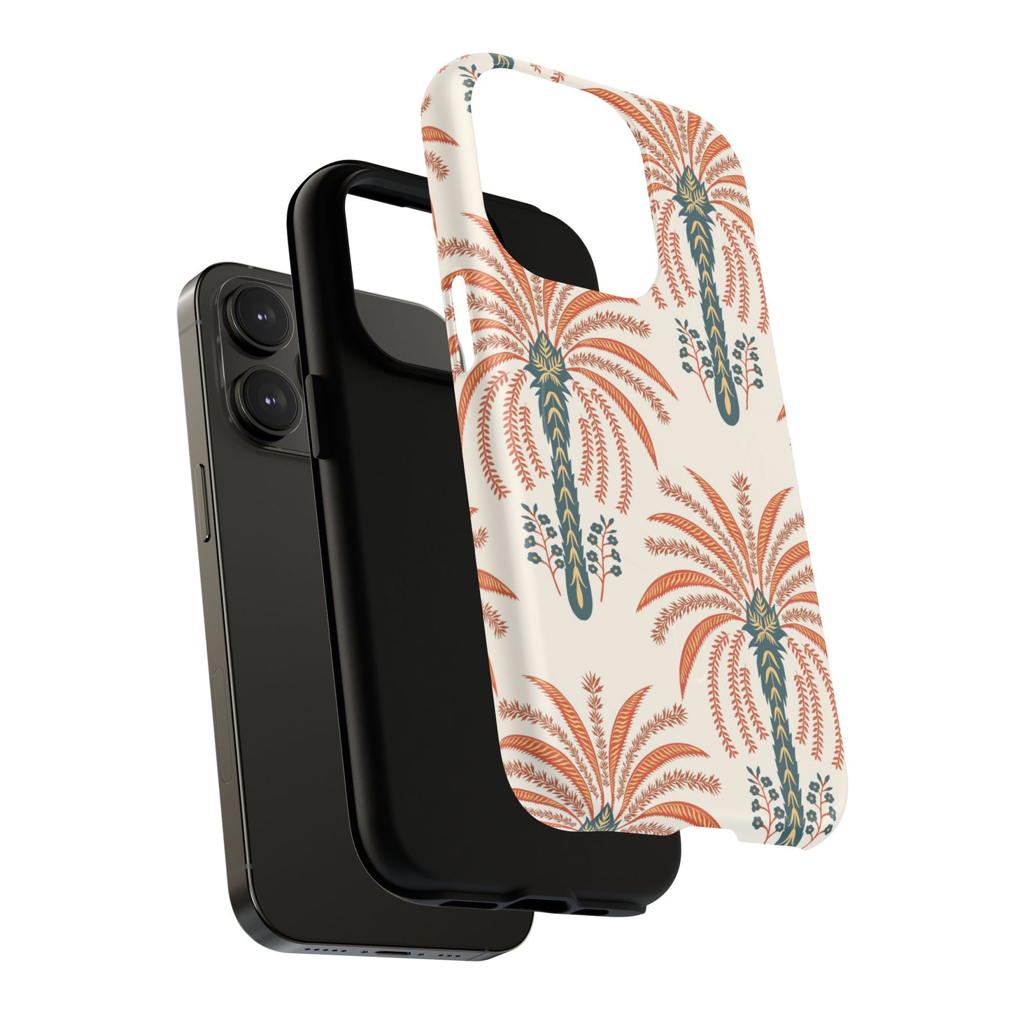 Palm Pattern Tough Magnetic Phone Case — Retro Tropical iPhone Cover
