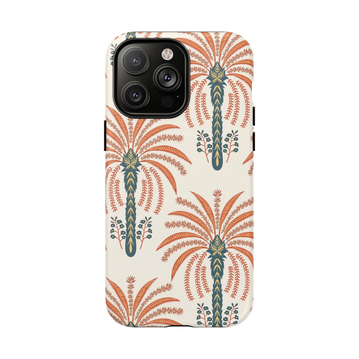 Palm Pattern Tough Magnetic Phone Case — Retro Tropical iPhone Cover