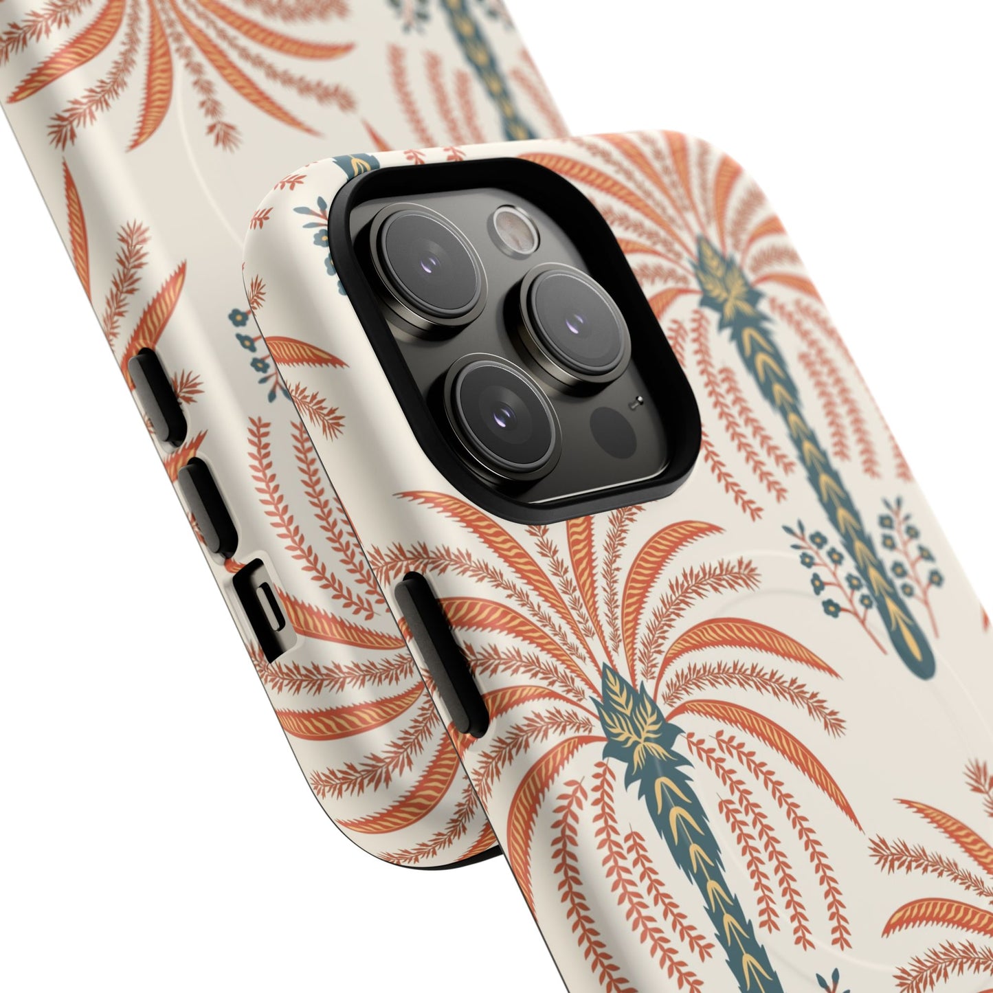 Palm Pattern Tough Magnetic Phone Case — Retro Tropical iPhone Cover