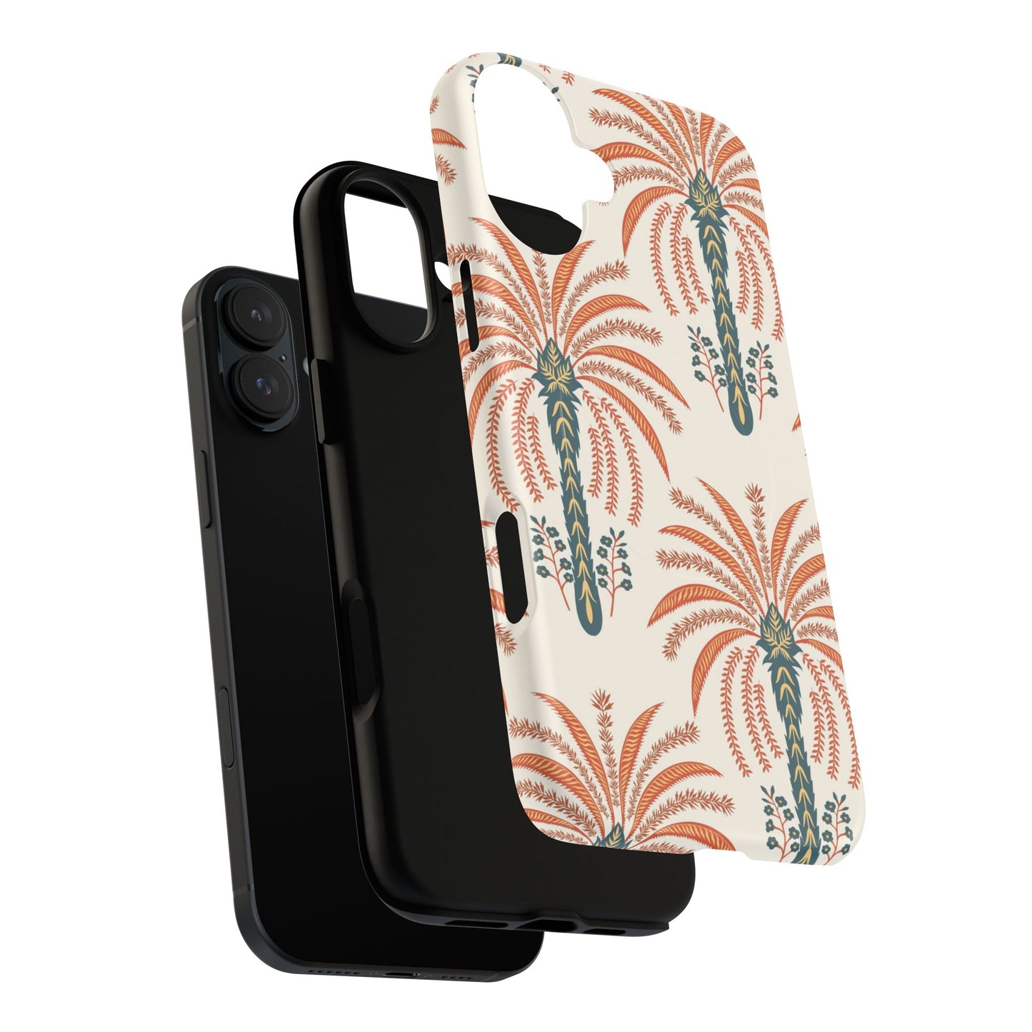 Palm Pattern Tough Magnetic Phone Case — Retro Tropical iPhone Cover