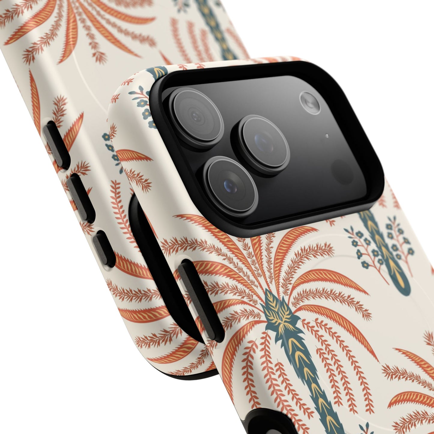 Palm Pattern Tough Magnetic Phone Case — Retro Tropical iPhone Cover