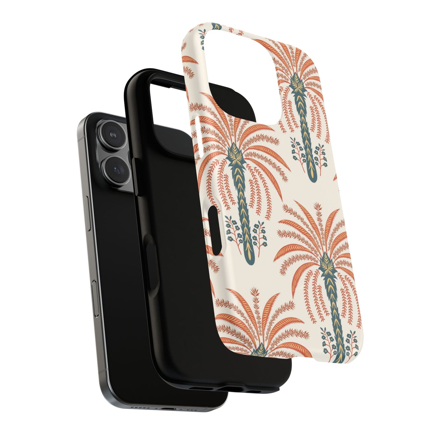 Palm Pattern Tough Magnetic Phone Case — Retro Tropical iPhone Cover