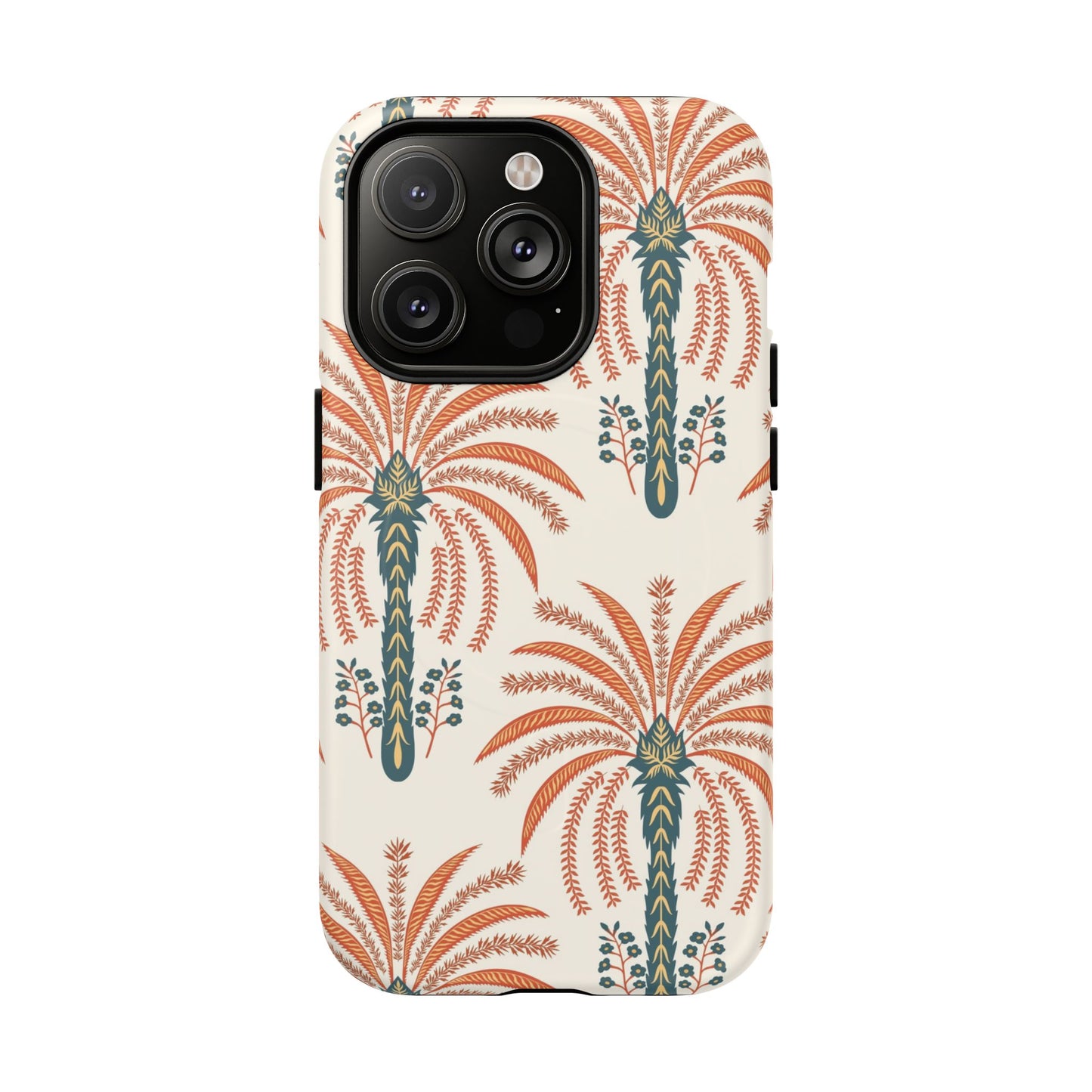 Palm Pattern Tough Magnetic Phone Case — Retro Tropical iPhone Cover