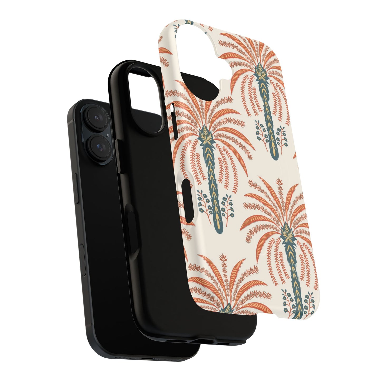 Palm Pattern Tough Magnetic Phone Case — Retro Tropical iPhone Cover