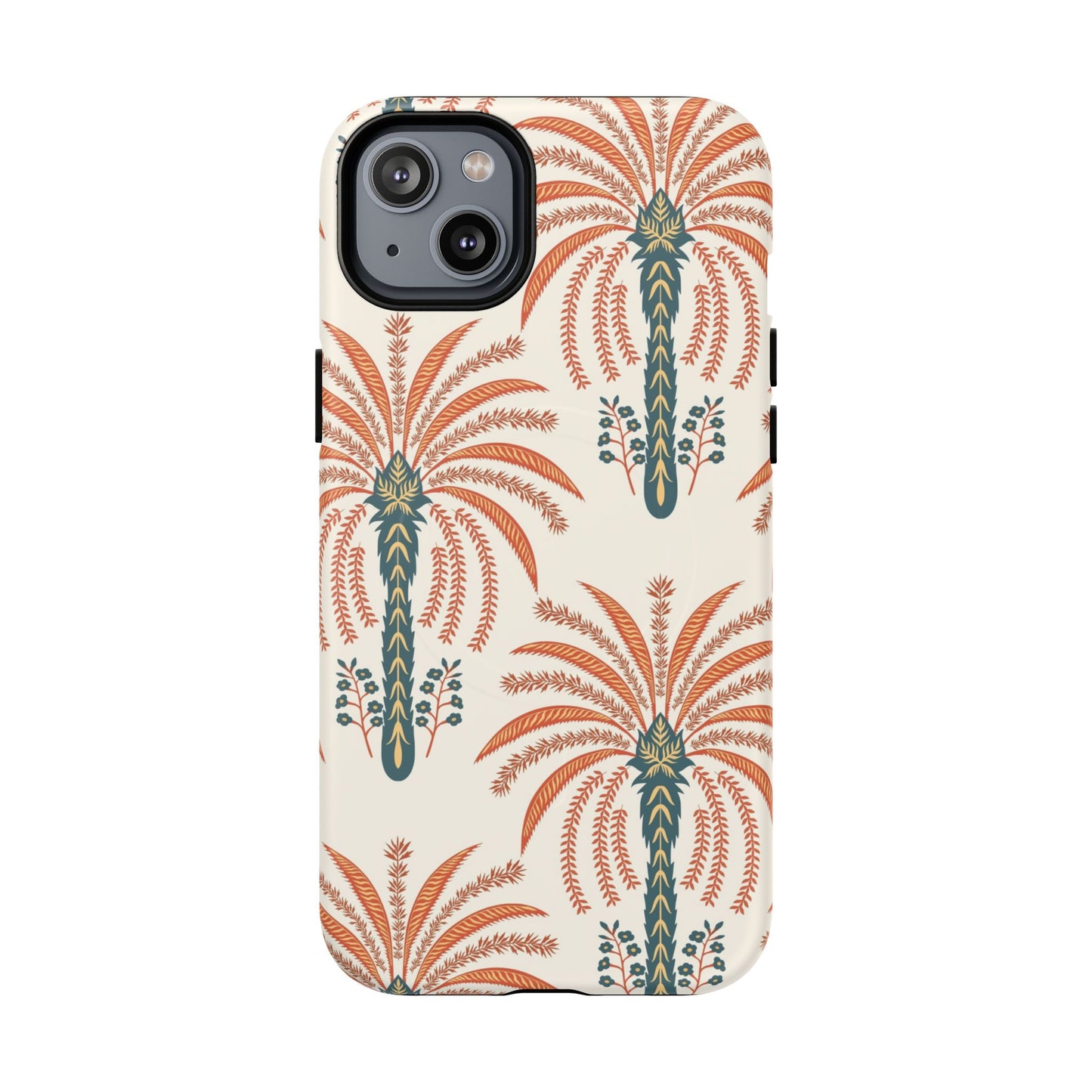 Palm Pattern Tough Magnetic Phone Case — Retro Tropical iPhone Cover