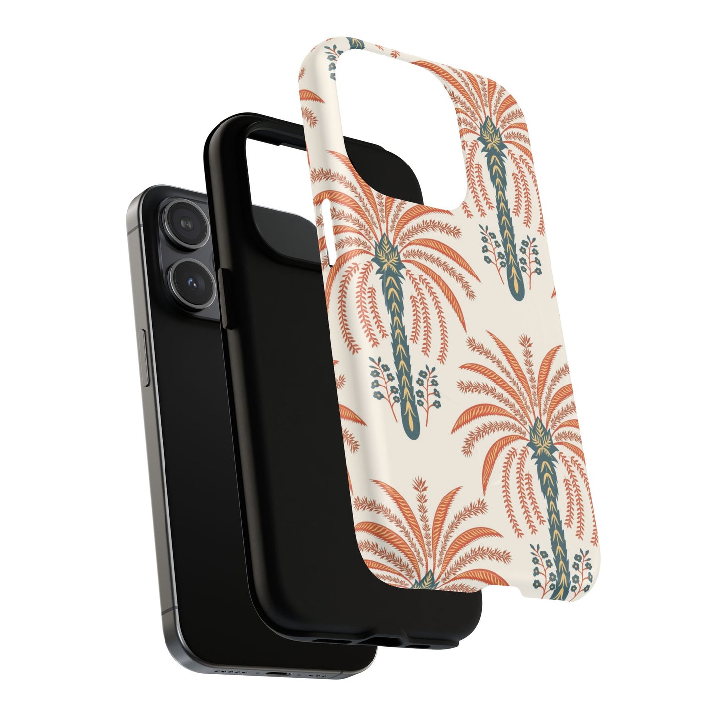 Palm Pattern Tough Magnetic Phone Case — Retro Tropical iPhone Cover