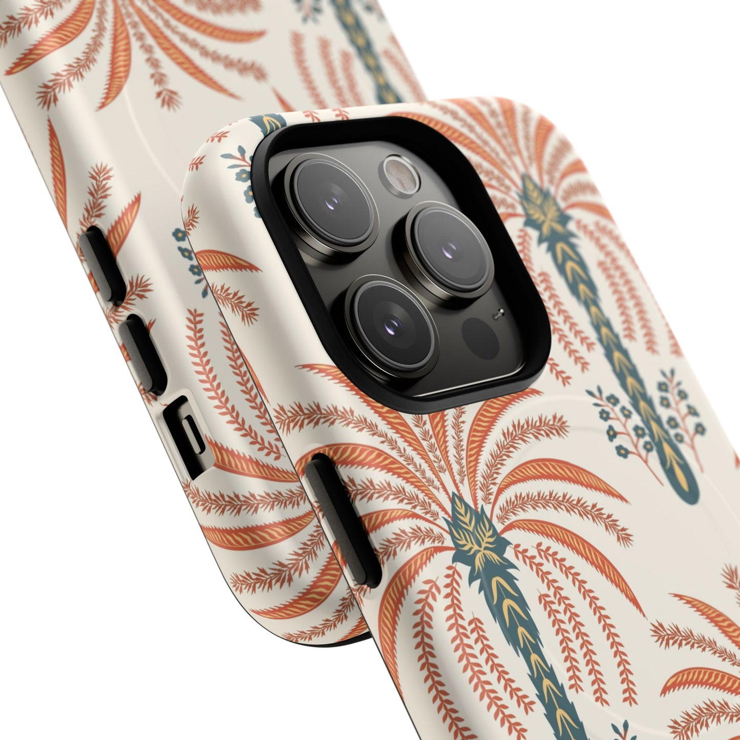 Palm Pattern Tough Magnetic Phone Case — Retro Tropical iPhone Cover
