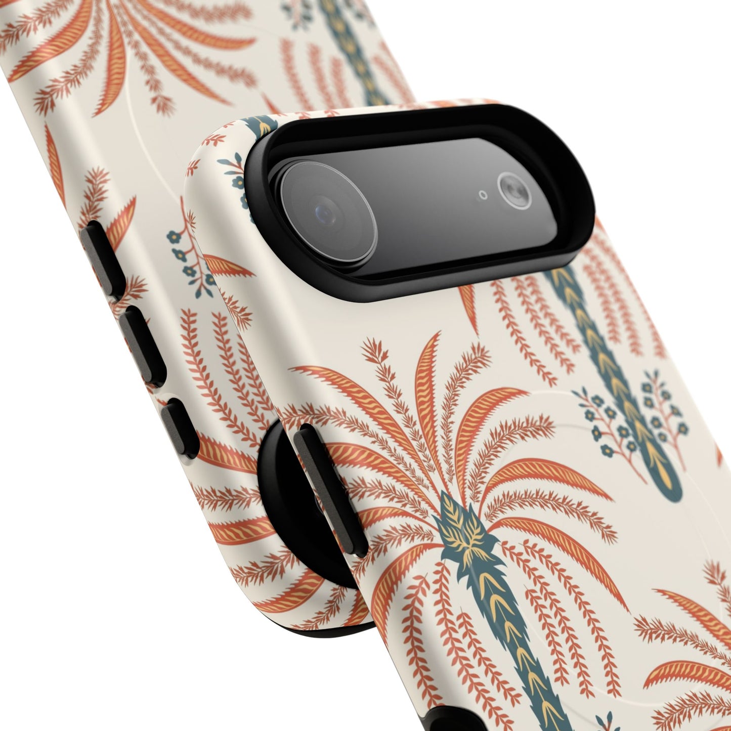 Palm Pattern Tough Magnetic Phone Case — Retro Tropical iPhone Cover